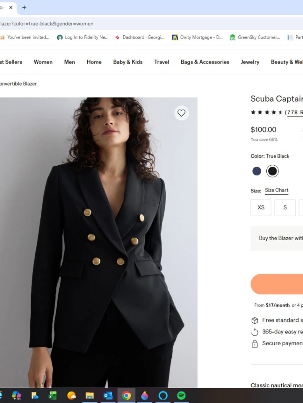 QUINCE Scuba Convertible Blazer- L